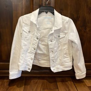 Girls white denim jacket